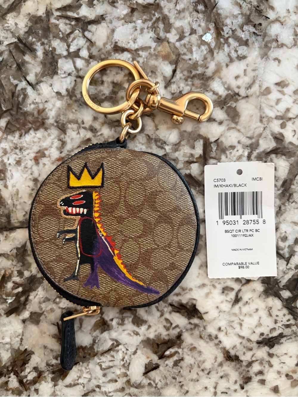 Coach x Jean-Michel Basquiat Circular Zip Coin Purse (Fall 2020 Collection)